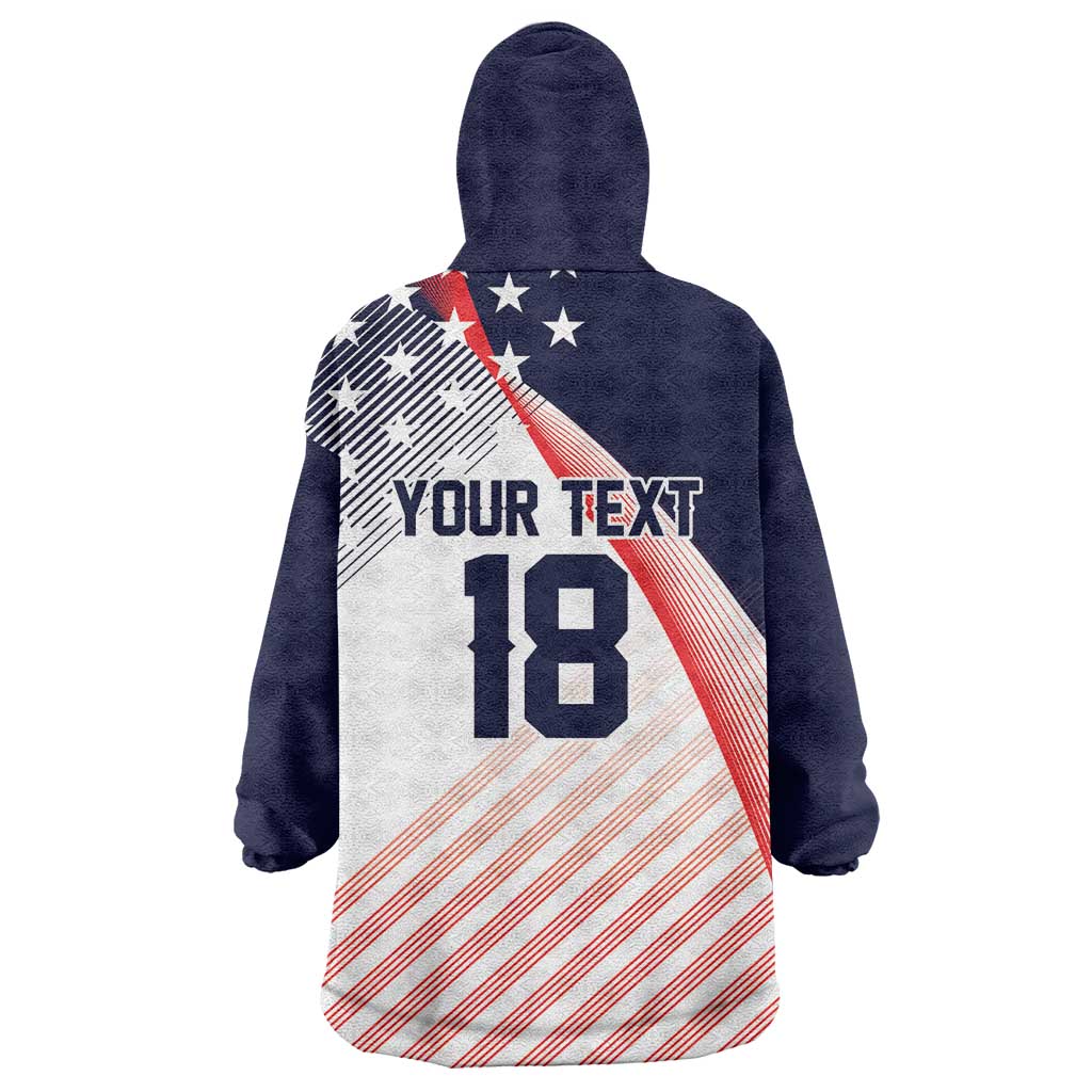 Custom USA Soccer Wearable Blanket Hoodie Play With Pride - Wonder Print Shop