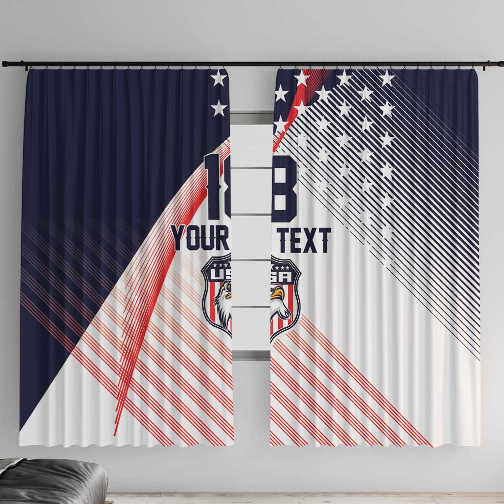 Custom USA Soccer Window Curtain Play With Pride - Wonder Print Shop