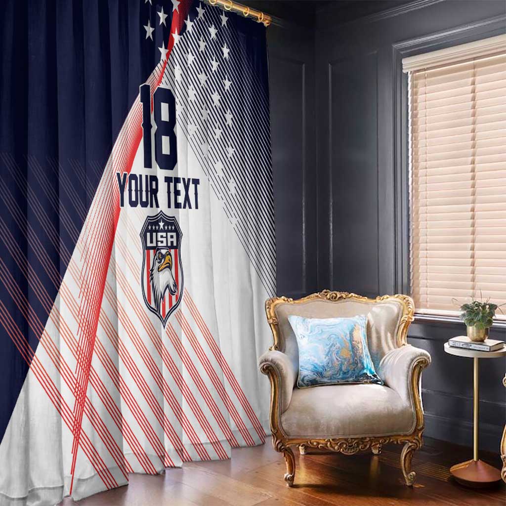 Custom USA Soccer Window Curtain Play With Pride - Wonder Print Shop