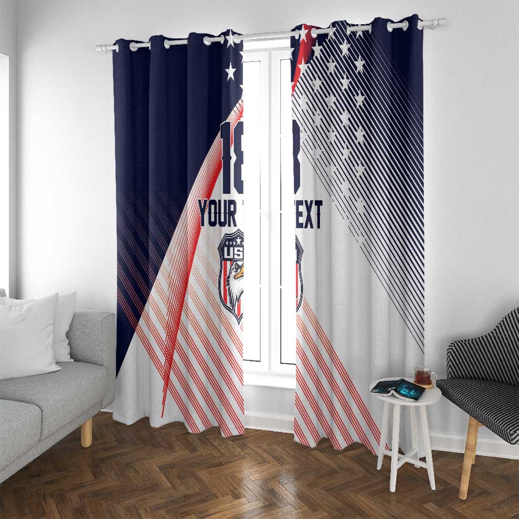 Custom USA Soccer Window Curtain Play With Pride - Wonder Print Shop