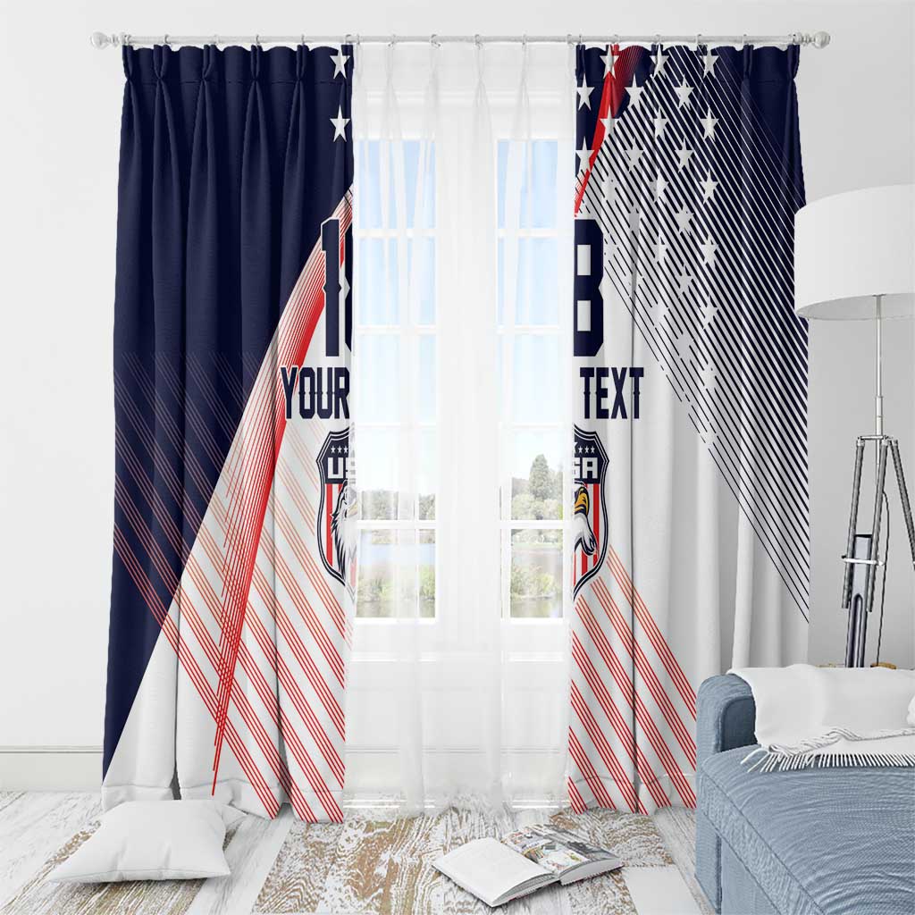 Custom USA Soccer Window Curtain Play With Pride - Wonder Print Shop