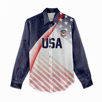 Custom USA Soccer Women Casual Shirt Play With Pride - Wonder Print Shop