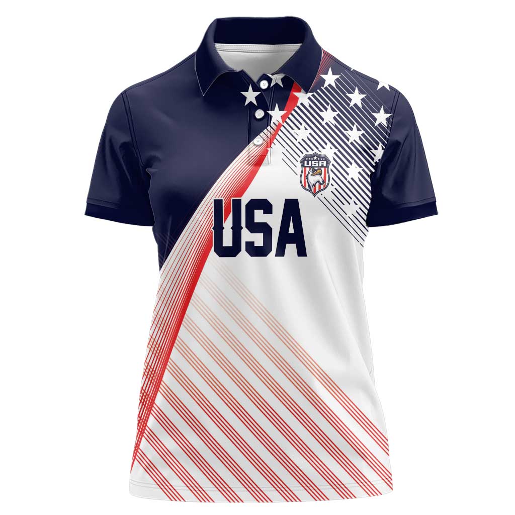 Custom USA Soccer Women Polo Shirt Play With Pride - Wonder Print Shop