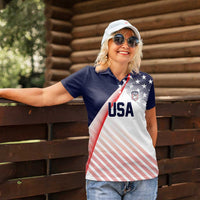 Custom USA Soccer Women Polo Shirt Play With Pride - Wonder Print Shop