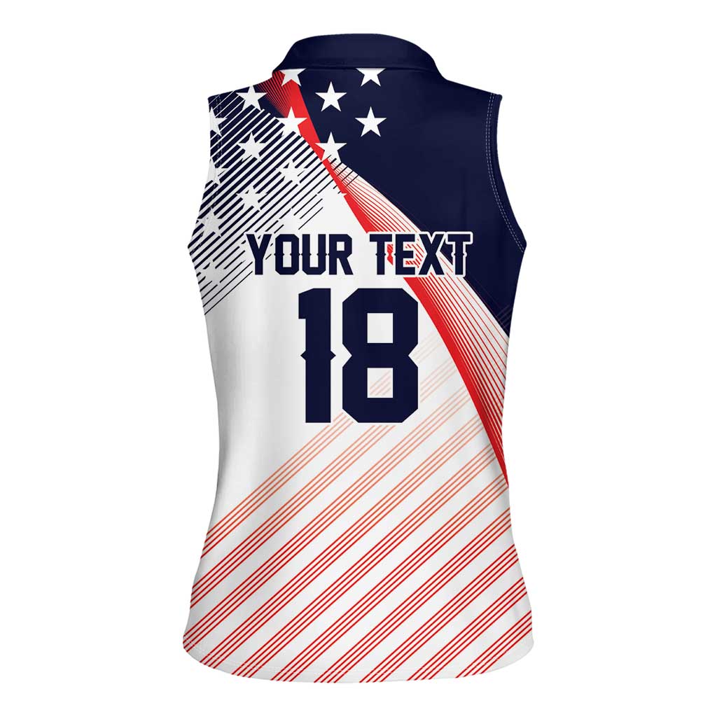 Custom USA Soccer Women Sleeveless Polo Shirt Play With Pride - Wonder Print Shop