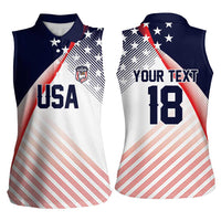 Custom USA Soccer Women Sleeveless Polo Shirt Play With Pride - Wonder Print Shop