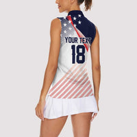 Custom USA Soccer Women Sleeveless Polo Shirt Play With Pride - Wonder Print Shop