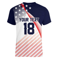 Custom USA Soccer Women V-Neck T-Shirt Play With Pride - Wonder Print Shop