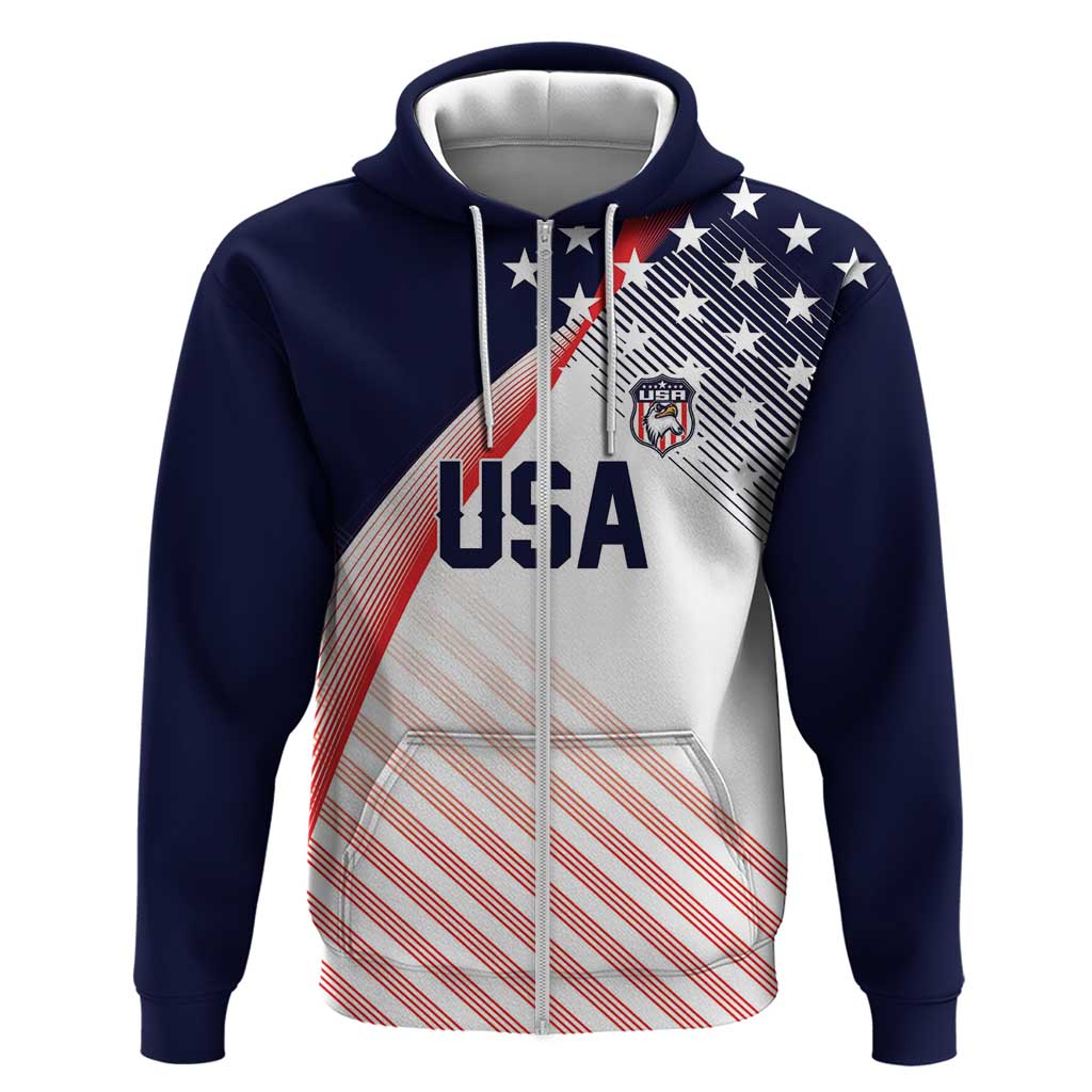 Custom USA Soccer Zip Hoodie Play With Pride - Wonder Print Shop