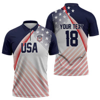 Custom USA Soccer Zipper Polo Shirt Play With Pride - Wonder Print Shop
