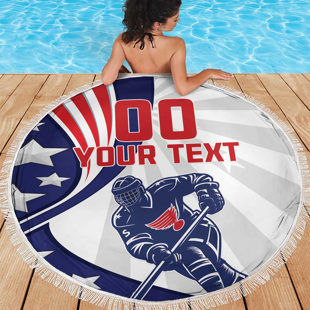 Custom United States Ice Hockey Beach Blanket USA Go Champions
