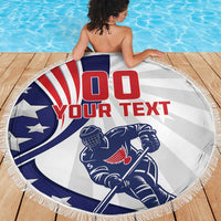 Custom United States Ice Hockey Beach Blanket USA Go Champions