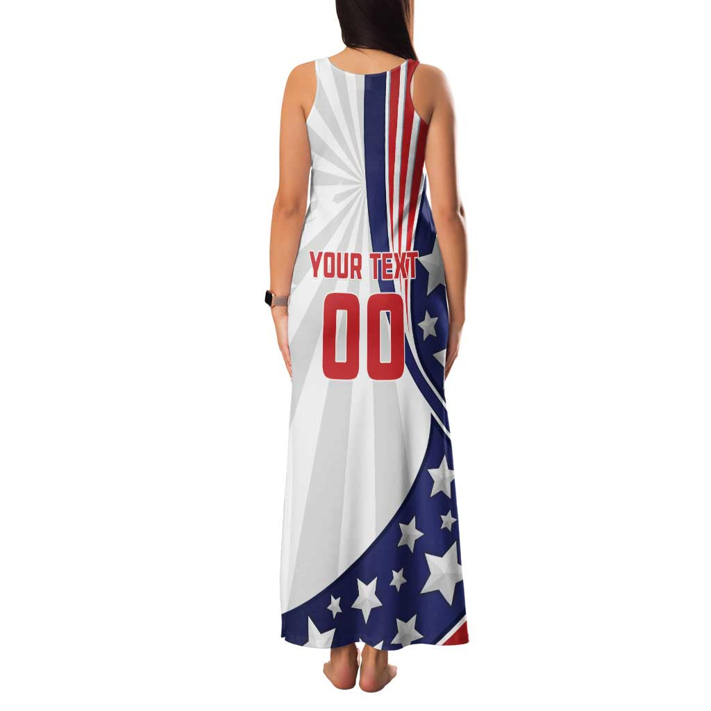 Custom United States Ice Hockey Family Matching Tank Maxi Dress and Hawaiian Shirt USA Go Champions