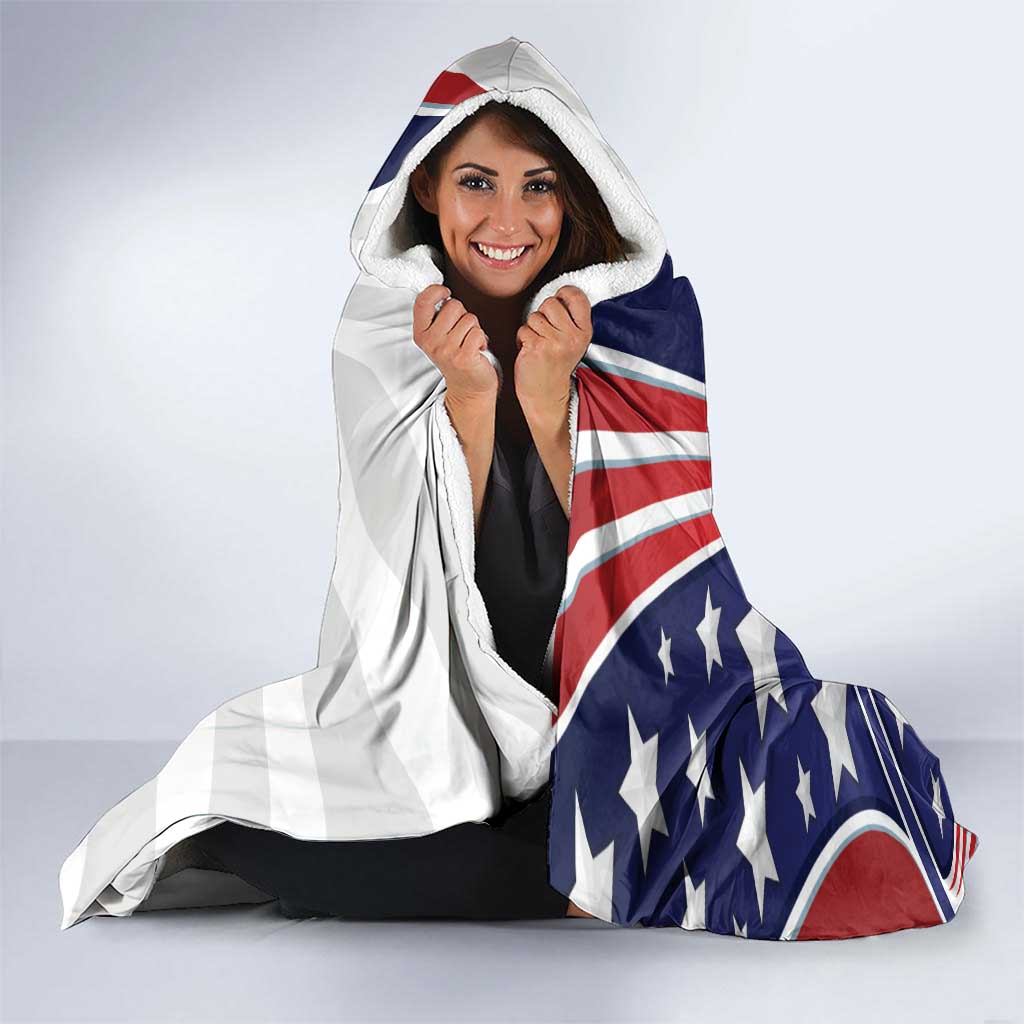 Custom United States Ice Hockey Hooded Blanket USA Go Champions