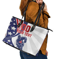 Custom United States Ice Hockey Leather Tote Bag USA Go Champions