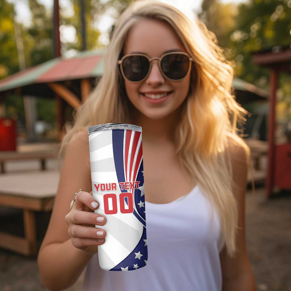 Custom United States Ice Hockey Skinny Tumbler USA Go Champions