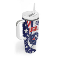 Custom United States Ice Hockey Tumbler With Handle USA Go Champions