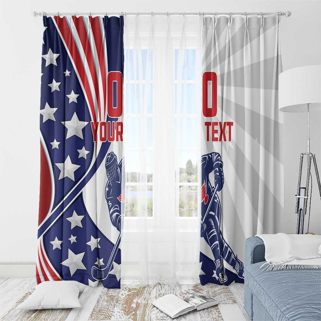 Custom United States Ice Hockey Window Curtain USA Go Champions