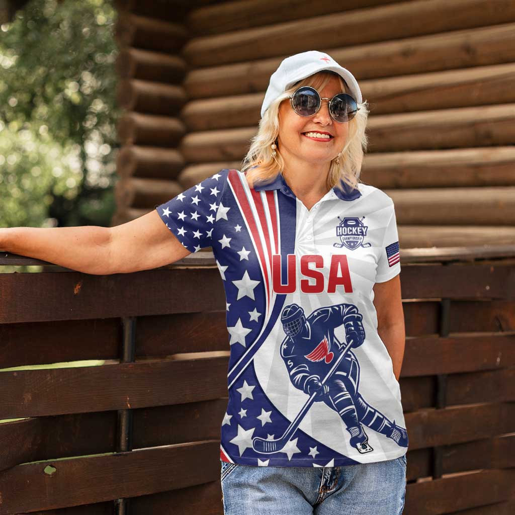 Custom United States Ice Hockey Women Polo Shirt USA Go Champions