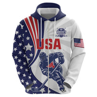 Custom United States Ice Hockey Zip Hoodie USA Go Champions