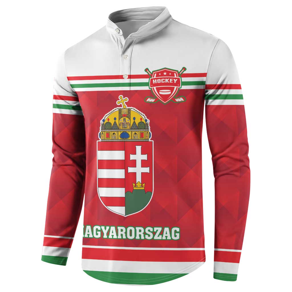 Custom Hungary Hockey Button Sweatshirt Magyarorszag Sporty Style