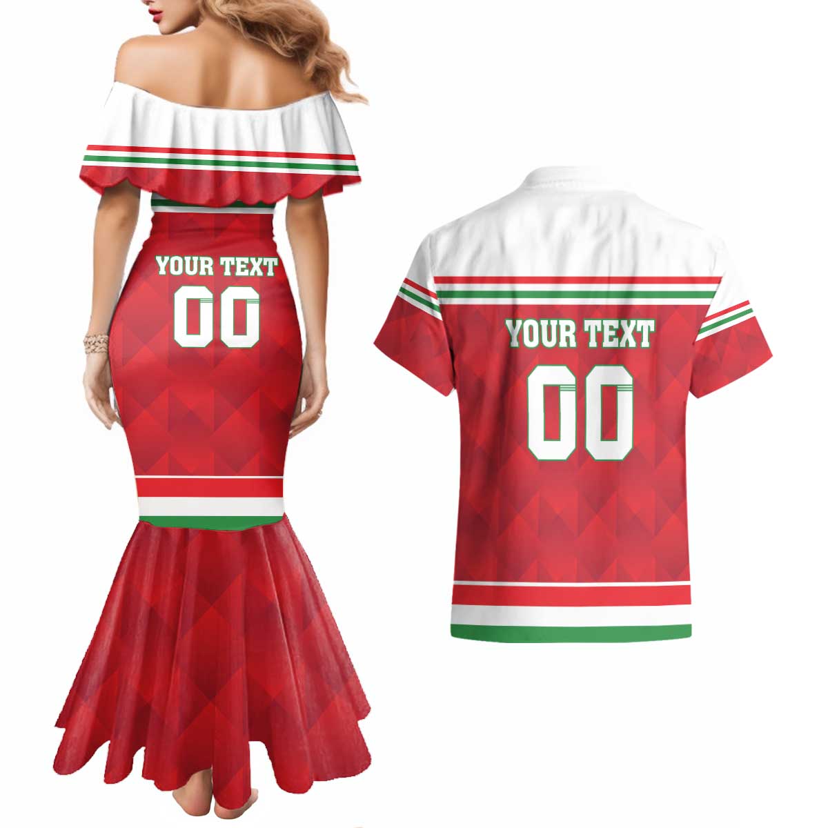 Custom Hungary Hockey Couples Matching Mermaid Dress and Hawaiian Shirt Magyarorszag Sporty Style