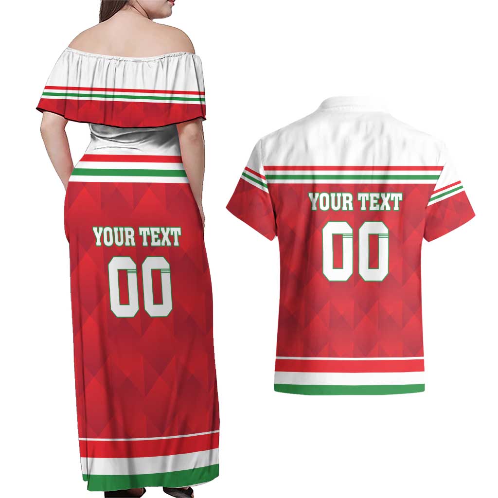 Custom Hungary Hockey Couples Matching Off Shoulder Maxi Dress and Hawaiian Shirt Magyarorszag Sporty Style