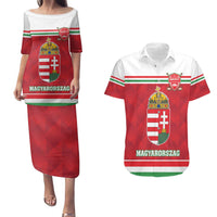 Custom Hungary Hockey Couples Matching Puletasi and Hawaiian Shirt Magyarorszag Sporty Style