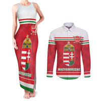Custom Hungary Hockey Couples Matching Tank Maxi Dress and Long Sleeve Button Shirt Magyarorszag Sporty Style