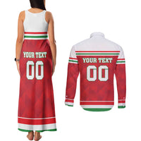 Custom Hungary Hockey Couples Matching Tank Maxi Dress and Long Sleeve Button Shirt Magyarorszag Sporty Style