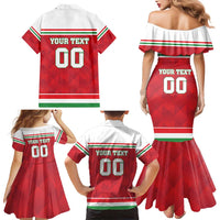 Custom Hungary Hockey Family Matching Mermaid Dress and Hawaiian Shirt Magyarorszag Sporty Style