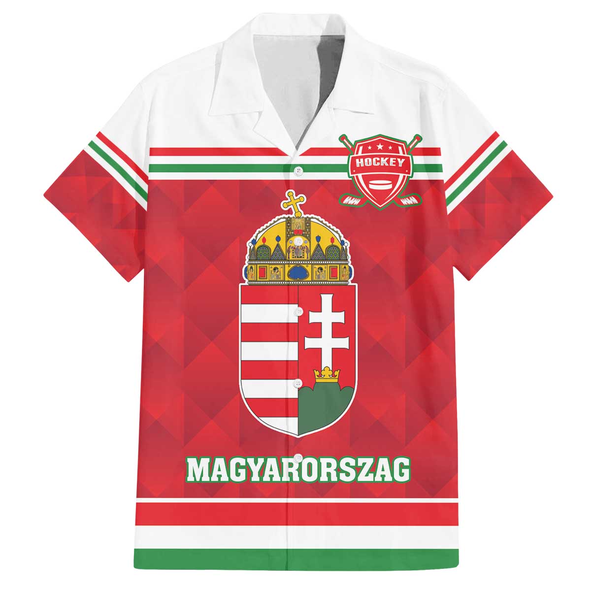 Custom Hungary Hockey Family Matching Off The Shoulder Long Sleeve Dress and Hawaiian Shirt Magyarorszag Sporty Style