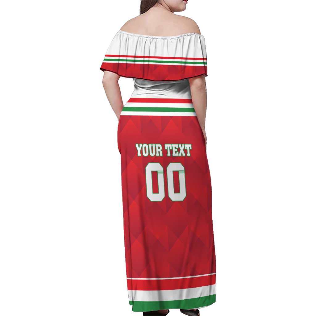 Custom Hungary Hockey Family Matching Off Shoulder Maxi Dress and Hawaiian Shirt Magyarorszag Sporty Style