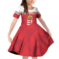 Custom Hungary Hockey Family Matching Off Shoulder Short Dress and Hawaiian Shirt Magyarorszag Sporty Style