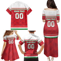 Custom Hungary Hockey Family Matching Puletasi and Hawaiian Shirt Magyarorszag Sporty Style