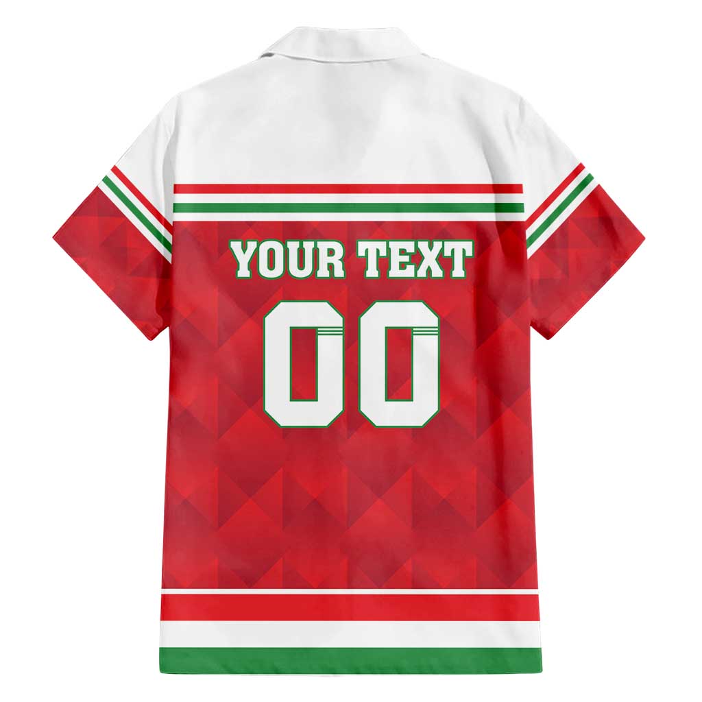 Custom Hungary Hockey Family Matching Short Sleeve Bodycon Dress and Hawaiian Shirt Magyarorszag Sporty Style
