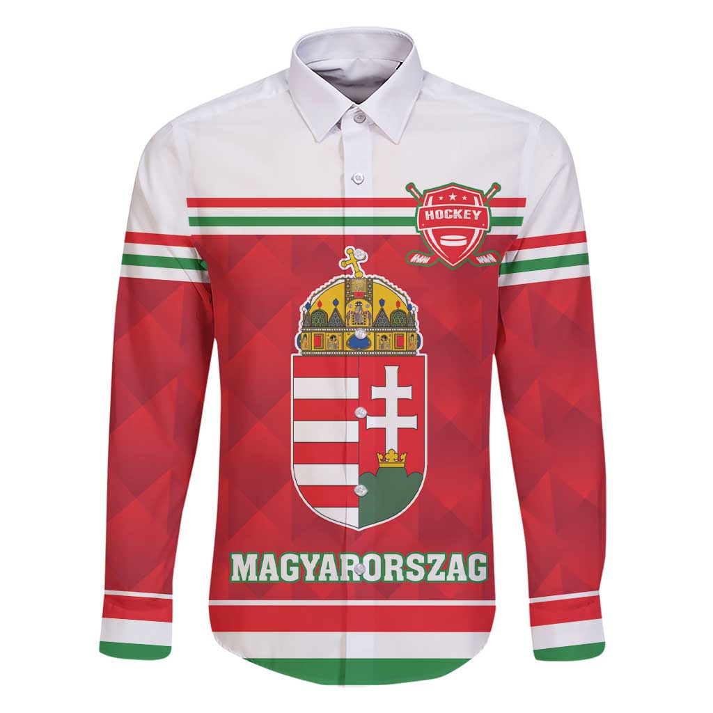 Custom Hungary Hockey Family Matching Short Sleeve Bodycon Dress and Hawaiian Shirt Magyarorszag Sporty Style
