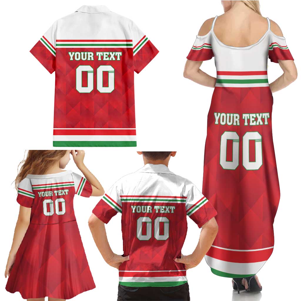 Custom Hungary Hockey Family Matching Summer Maxi Dress and Hawaiian Shirt Magyarorszag Sporty Style