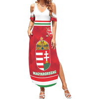 Custom Hungary Hockey Family Matching Summer Maxi Dress and Hawaiian Shirt Magyarorszag Sporty Style