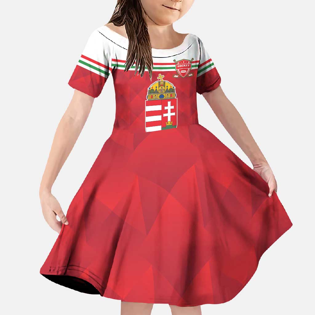 Custom Hungary Hockey Family Matching Tank Maxi Dress and Hawaiian Shirt Magyarorszag Sporty Style