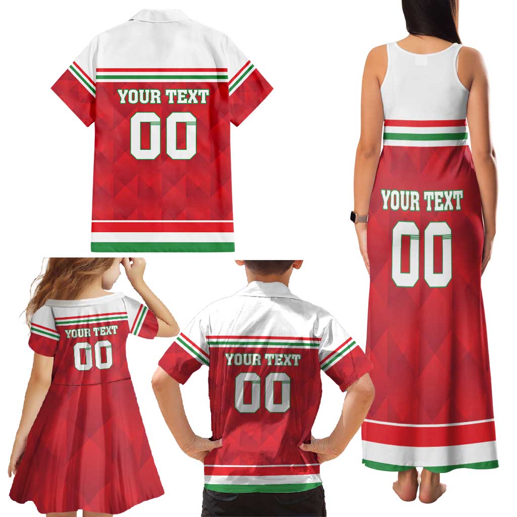Custom Hungary Hockey Family Matching Tank Maxi Dress and Hawaiian Shirt Magyarorszag Sporty Style