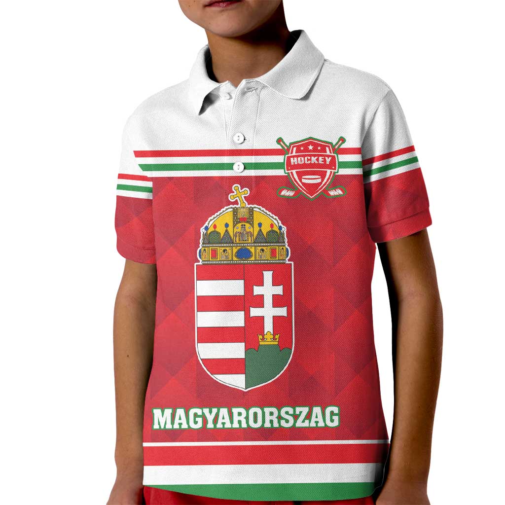 Custom Hungary Hockey Kid Polo Shirt Magyarorszag Sporty Style