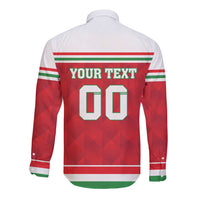 Custom Hungary Hockey Long Sleeve Button Shirt Magyarorszag Sporty Style