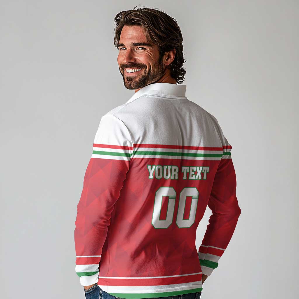 Custom Hungary Hockey Long Sleeve Polo Shirt Magyarorszag Sporty Style