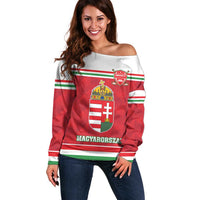 Custom Hungary Hockey Off Shoulder Sweater Magyarorszag Sporty Style