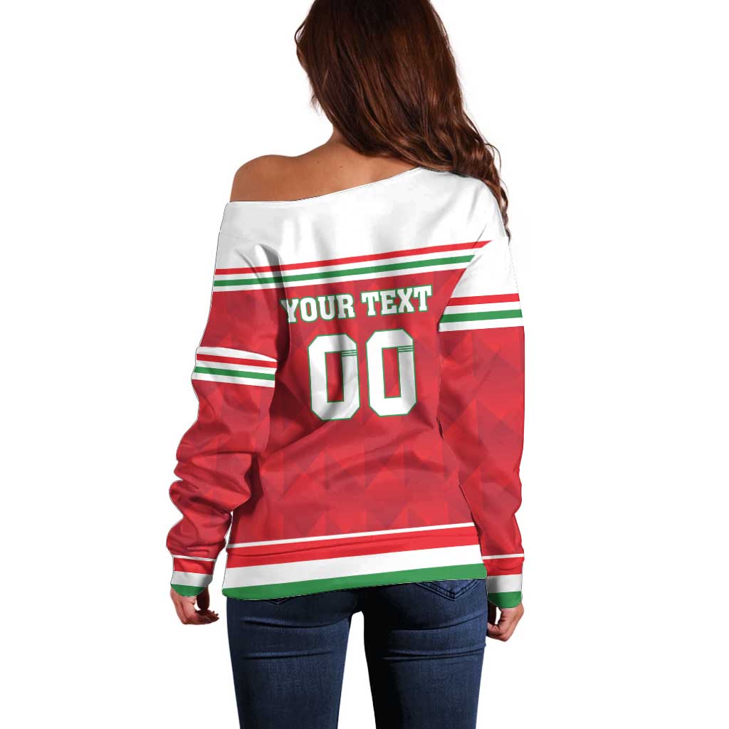 Custom Hungary Hockey Off Shoulder Sweater Magyarorszag Sporty Style