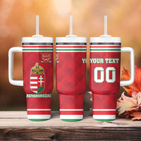 Custom Hungary Hockey Tumbler With Handle Magyarorszag Sporty Style
