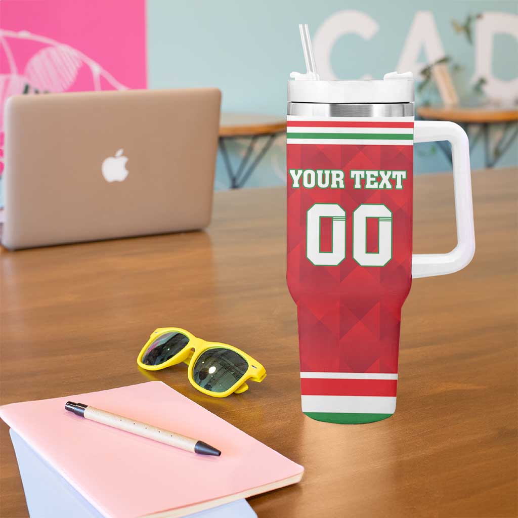 Custom Hungary Hockey Tumbler With Handle Magyarorszag Sporty Style