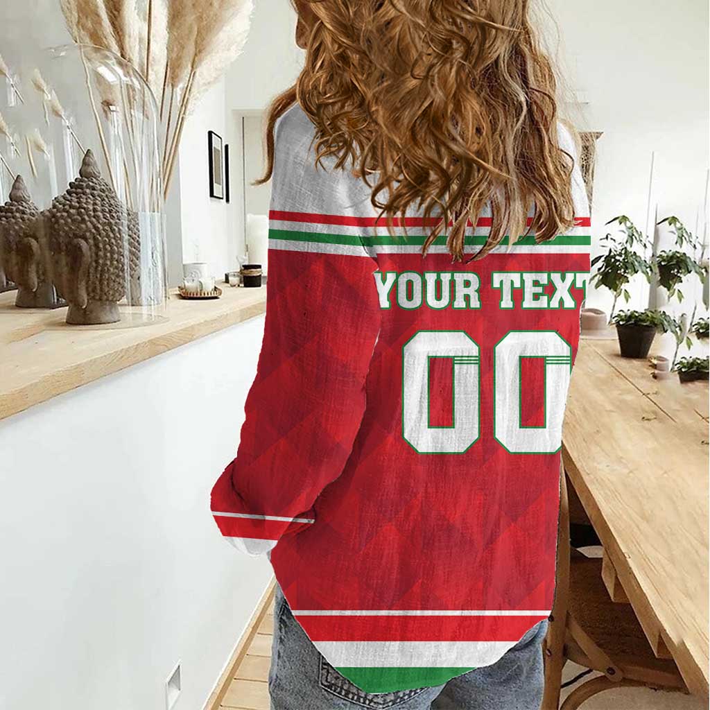 Custom Hungary Hockey Women Casual Shirt Magyarorszag Sporty Style