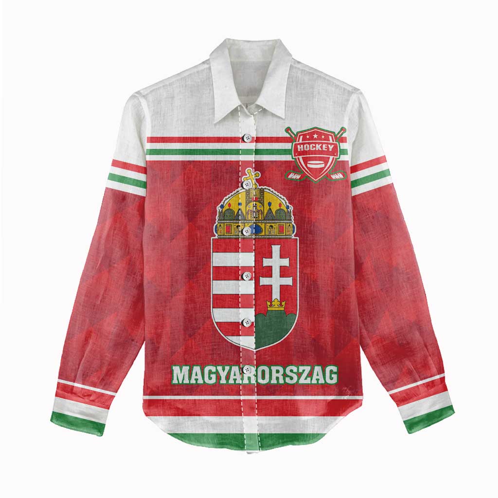 Custom Hungary Hockey Women Casual Shirt Magyarorszag Sporty Style